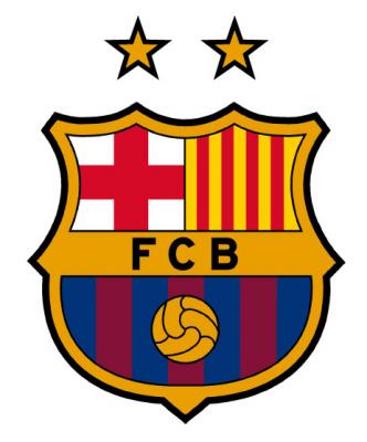Escudo del Barça con dos estrellas al estilo italiano